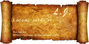 Laczay Jolán névjegykártya