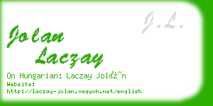 jolan laczay business card